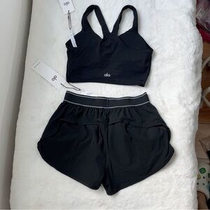 ALO Yoga Sports Tank and Shorts Set in Black